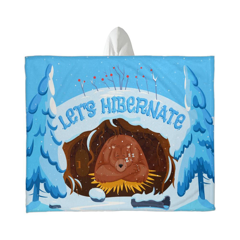 Let's Hibernate – Hooded Sherpa Fleece Blanket